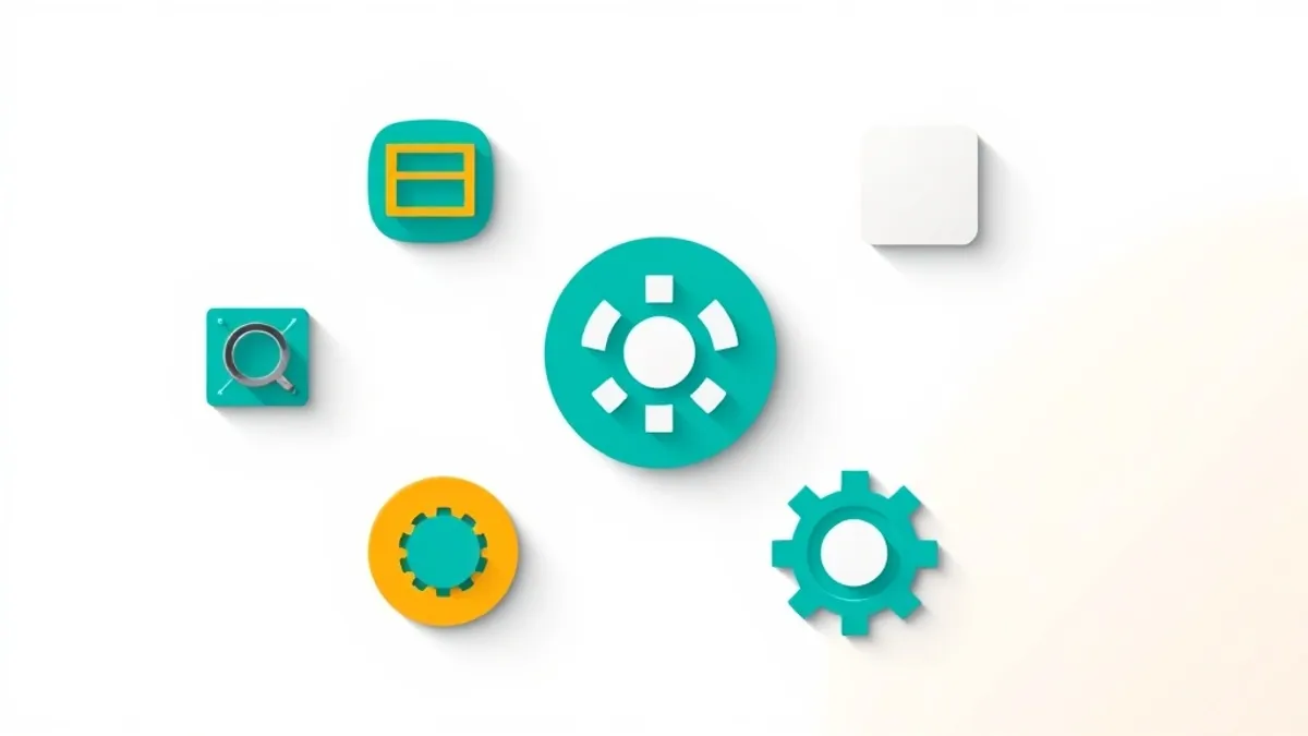 Seven abstract tool icons arranged in a circle around one central highlighted icon — illustration for 7 CommissionOS Alternatives Compared (2026)