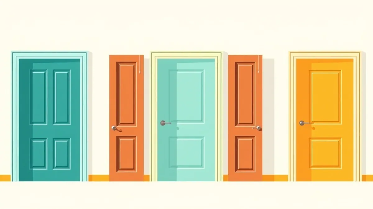 Three doorways of different styles side by side — illustration for CPA Affiliate Programs: The Best Ones and How to Join