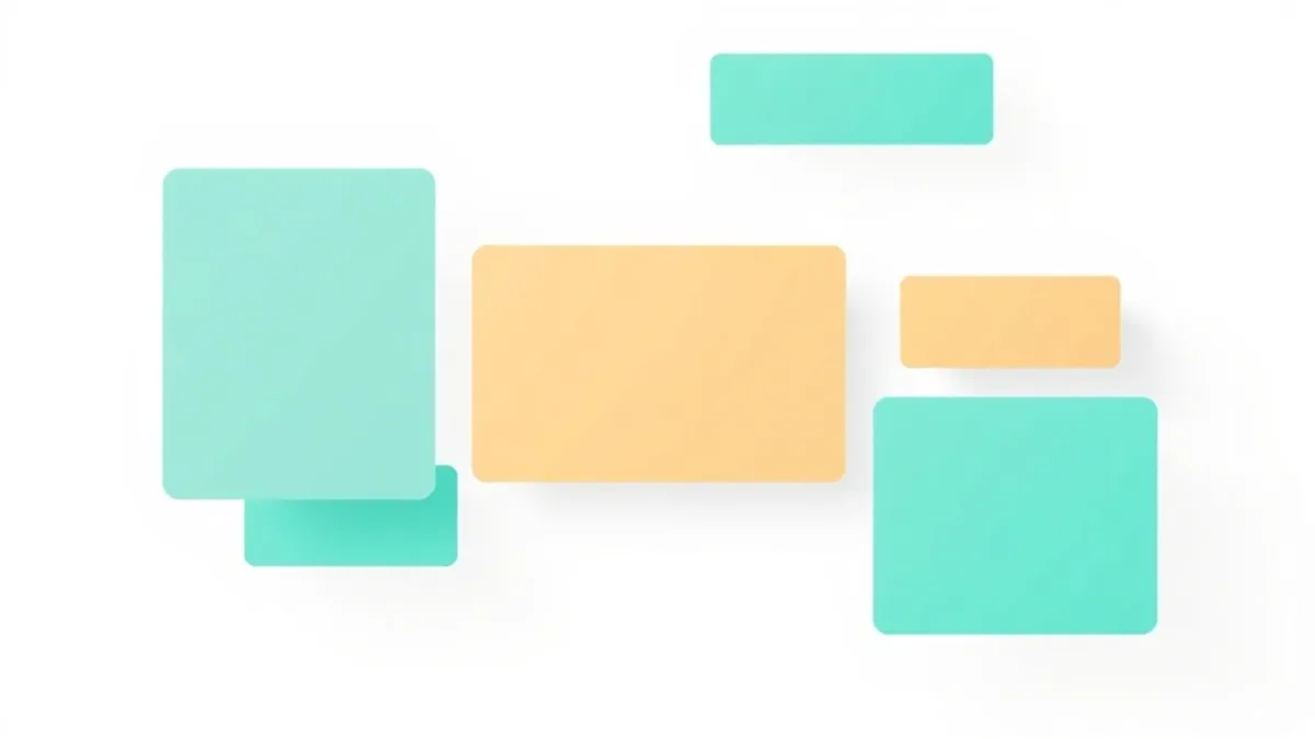 A workspace scene abstraction with several floating rectangular panels arranged around a central hub — illustration for Top CPA Marketing Websites and Platforms (Where Affiliates Actually Work)