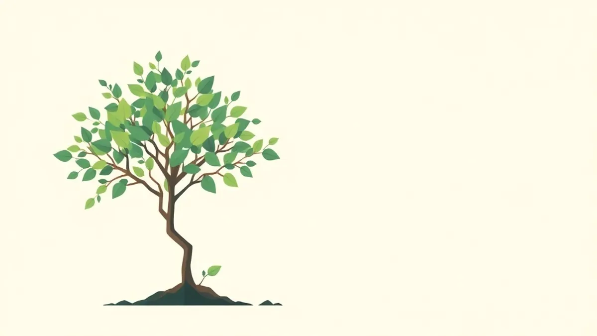 A plant growing from a small seed into a branching tree — illustration for Free Traffic for CPA Marketing: 9 Methods That Still Work in 2026